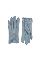 1980s Beautiful Blue-Grey Quilted Chanel Gloves Sz 7.5