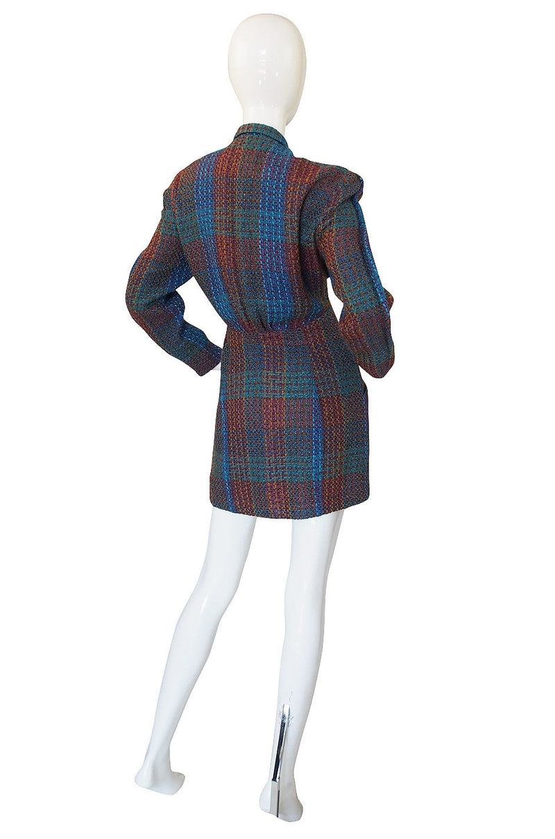 1980s Thierry Mugler Blue Boucle jacket