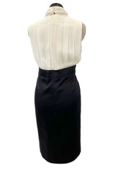 Classic Fall 2000 Chanel by Karl Lagerfeld Haute Couture Pleated Top & Black Silk Dress