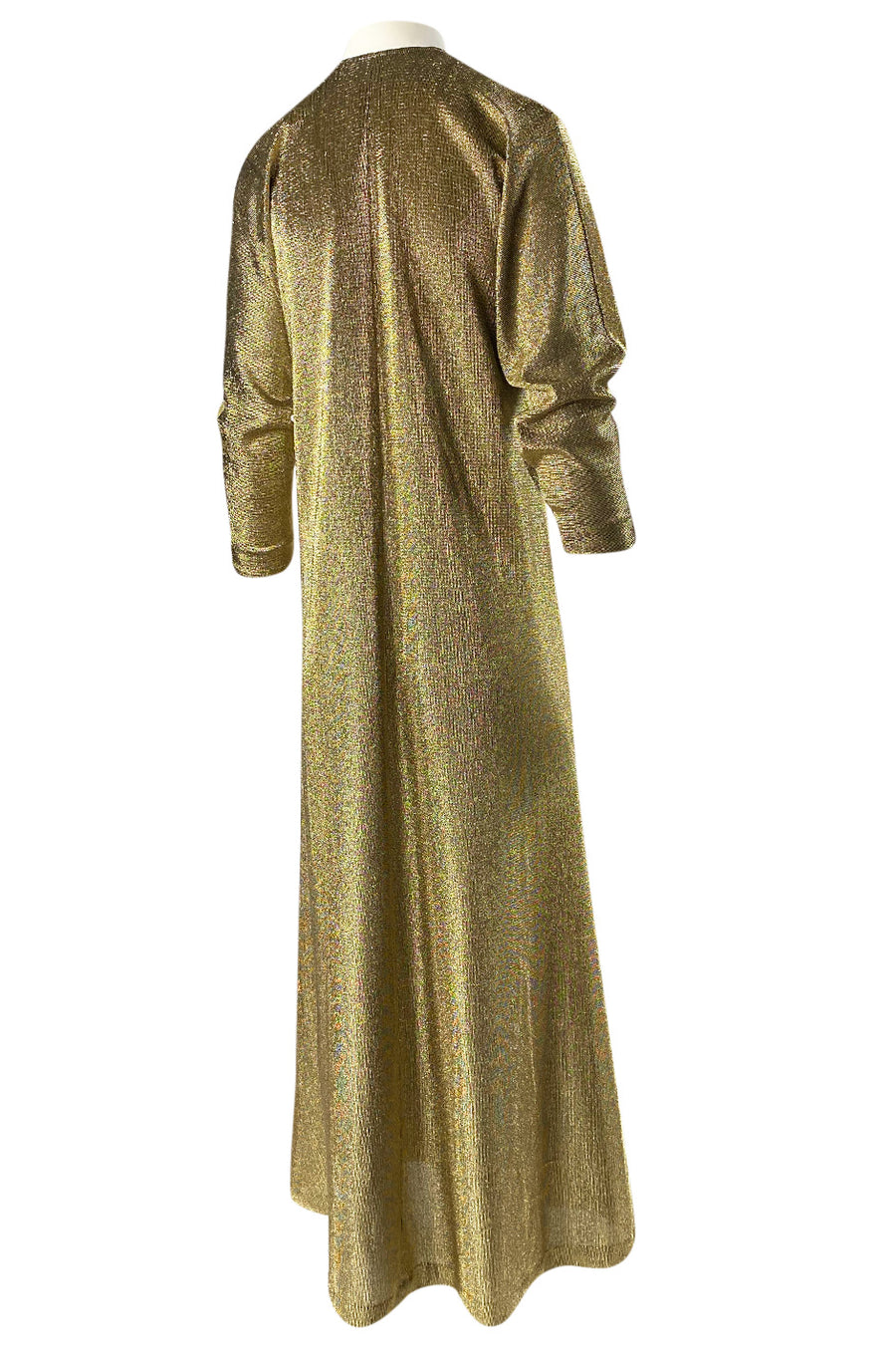 Iconic 1970s Halston Long Metallic Gold Lame Lurex Caftan Dress Shrimpton Couture Iconic 1970s Halston Long Metallic Gold Lame Lurex Caftan Dress Shrimpton Couture