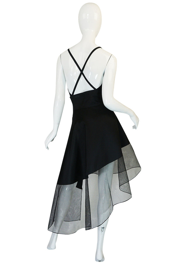 S/S 1992 Claude Montana Net Inset Bodysuit & Skirt Dress
