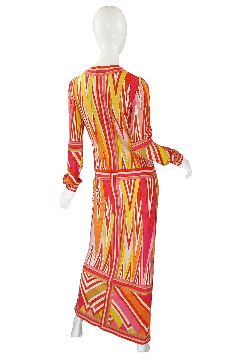 1970s Amazing Pucci Citrus Maxi Dress