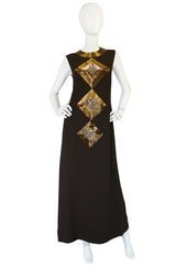 c1969 Possible Pierre Cardin Beaded Dress & Vest Set