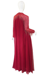 1970s Victoria Royal Larger Chiffon & Bead Gown