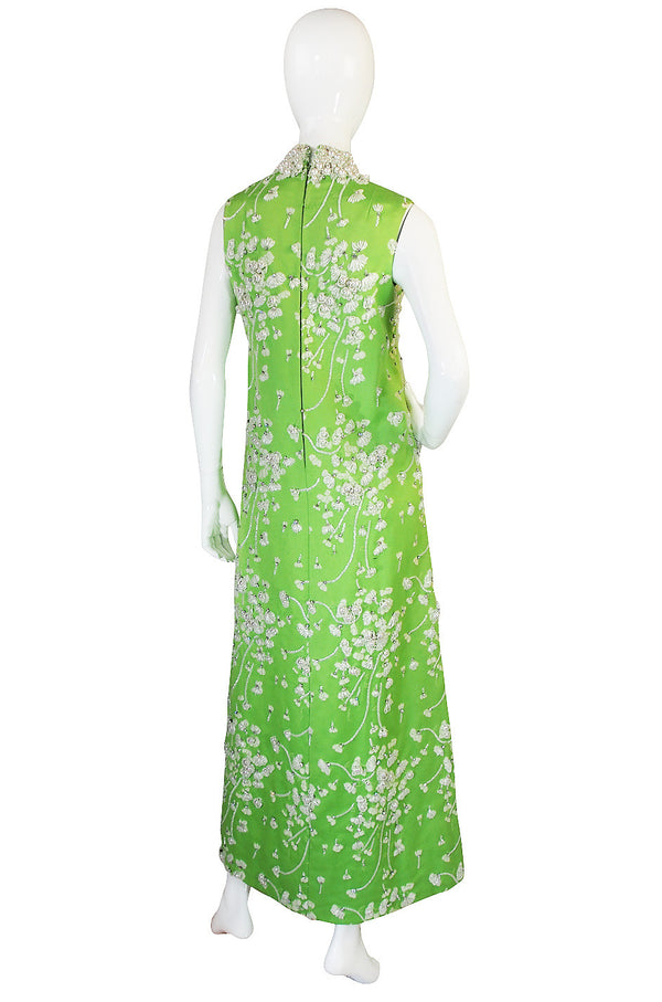 1960s Bead & Pearl Encrusted George Halley Gown