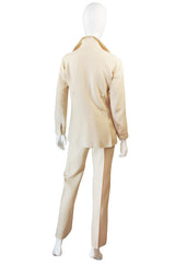 1970s Chic Cream Courreges Pant & Jacket Suit