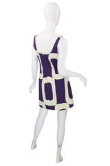 1960s Cut Out Mod Graphic Shift Dress