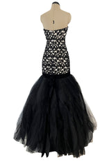 Fabulous Fall 2015 Oscar de la Renta Runway Look 51 Black & White Strapless Dress