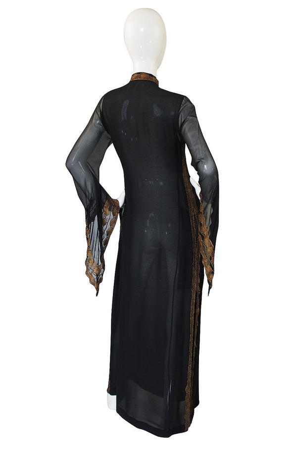 Important 1968 Thea Porter Silk Chiffon Caftan Dress