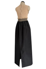 Prettiest 1998 Isaac Mizrahi Sleeveless Top & Black Silk & Silk Chiffon Taffeta Skirt Set