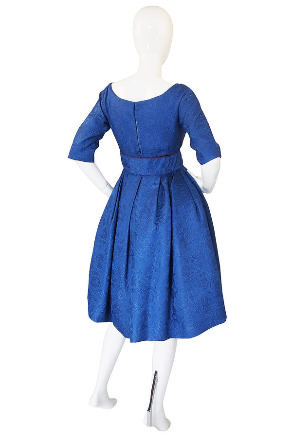 1950s Numbered Christian Dior Silk Brocade Dress