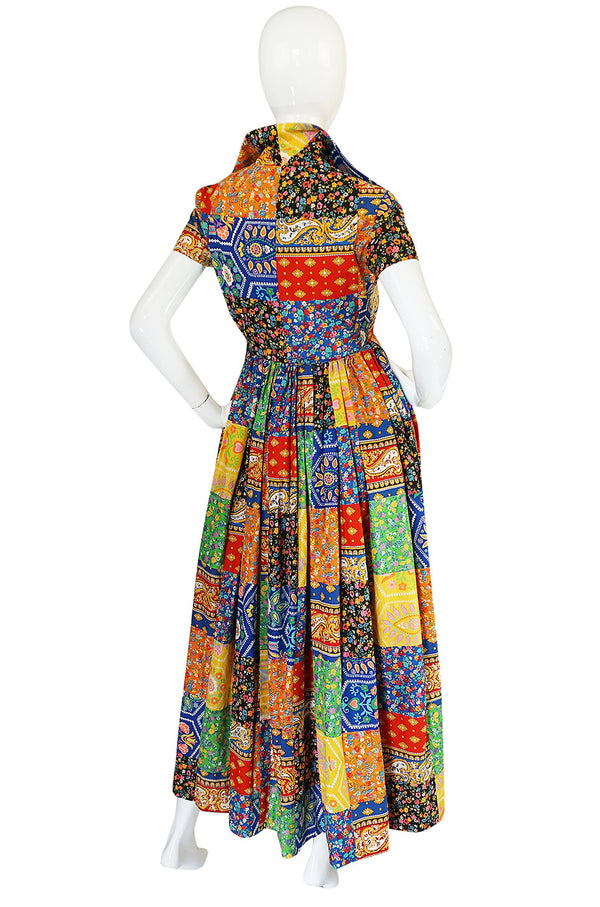 Museum Held 1960s Beene Bazaar Patchwork Dress