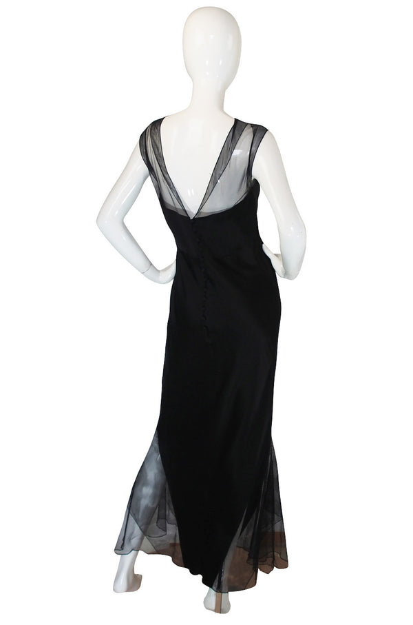 1994 Karl Lagerfeld Silk & Net Bias Cut Dress