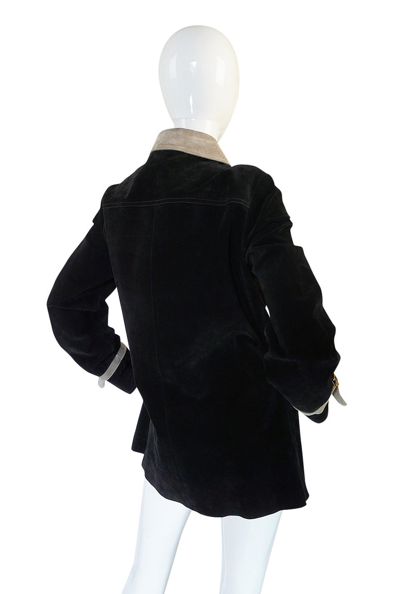 1970s Gucci Suede Jacket With Embroidered Pheasants