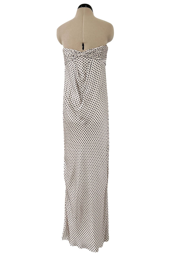 Pretty Spring 2009 Valentino Runway Strapless Dotted Silk w Front Detailing