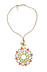Exceptional 1960s Schreiner NY Poured Glass Brooch Necklace