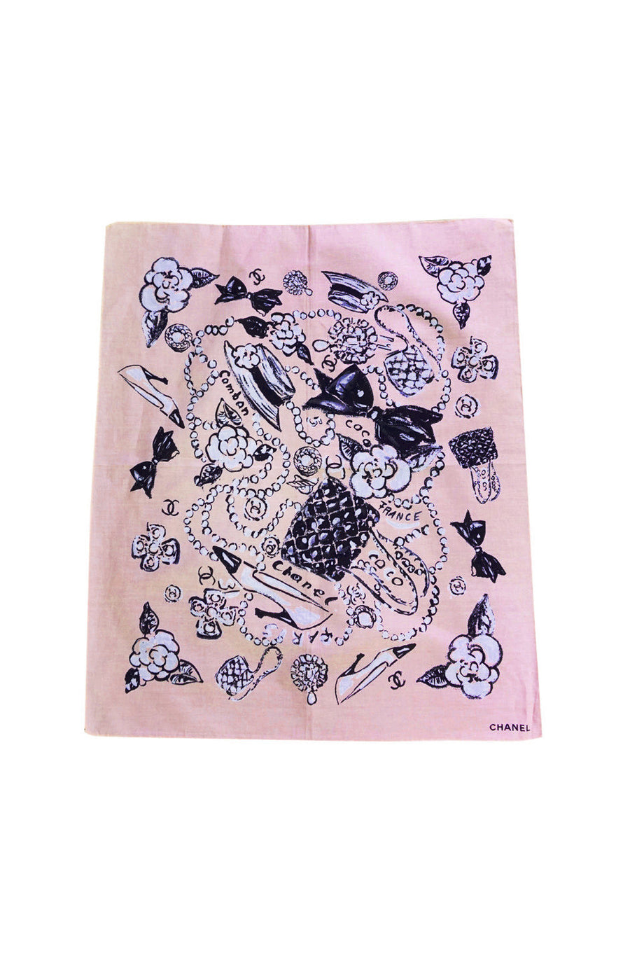 S/S 1993 Pink Cotton Chanel Logo Pocket Square Scarf – Shrimpton