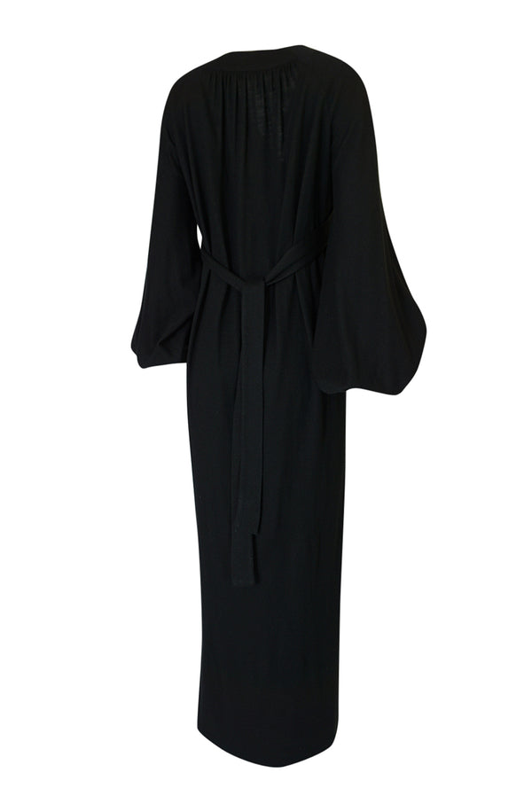 c.1969-1970 Ossie Clark Black 'Graduation' Front Plunge Dress
