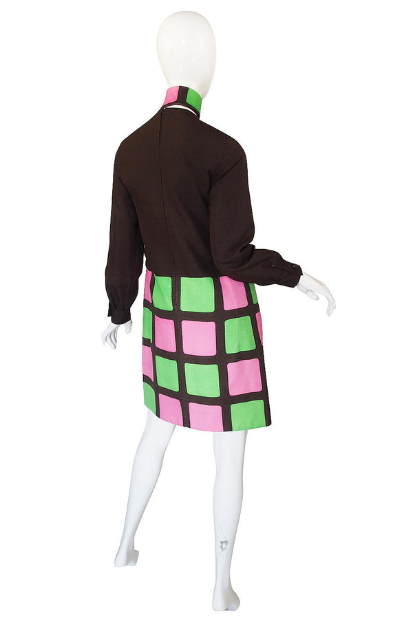 1960s Graphic Heinz Riva Linen Shift Dress