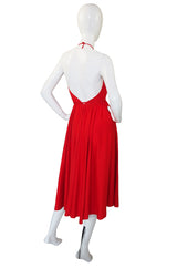 1978 Collection Rare Backless Red Halston Dress