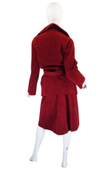 Custom Larger 1972 Red Ultrasuede Halston Suit