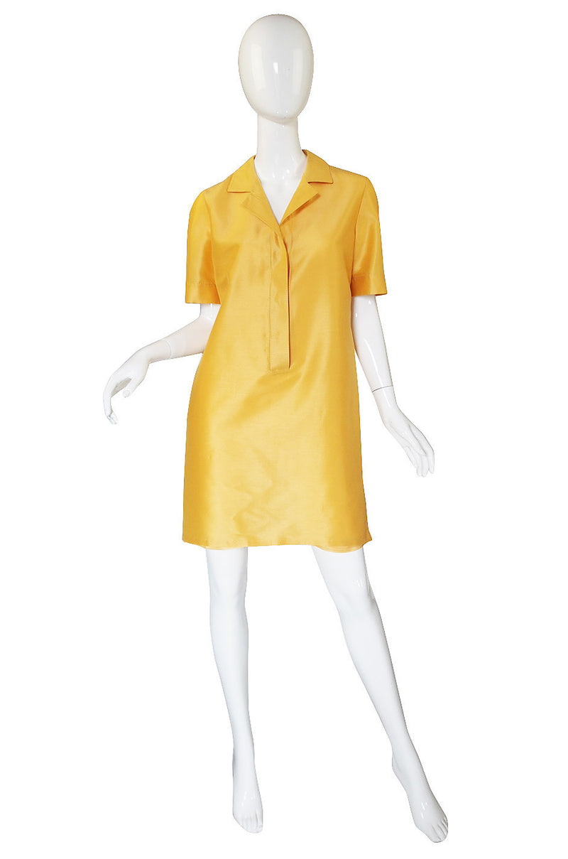 1980s Mila Schon Yellow Shift Dress & Belt