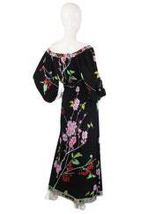 1970s Incredible Silk Jersey Leonard Maxi Dress