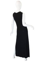 1990s Miss V Valentino Black Halter Gown
