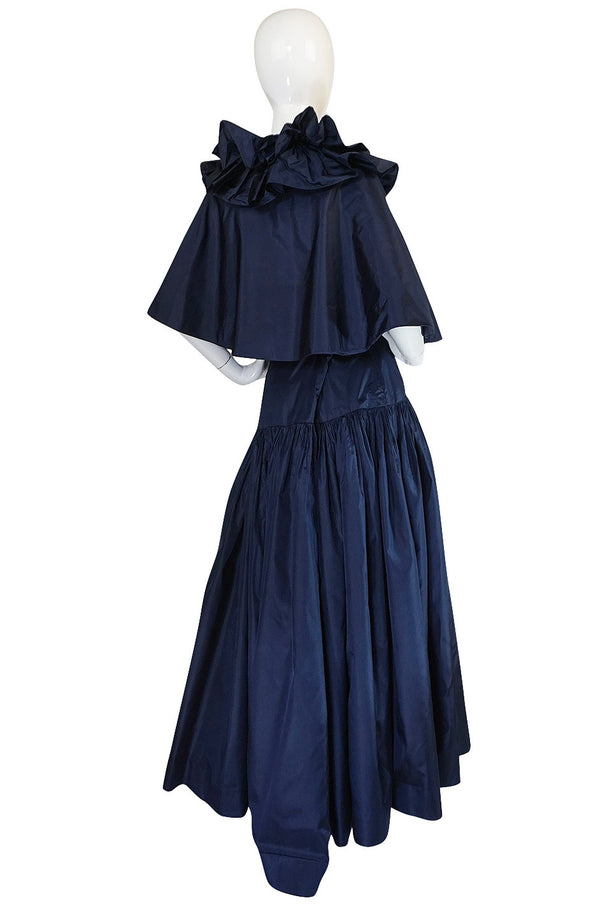 Spectacular 1980s Chanel Silk Tassled Cape and Skirt