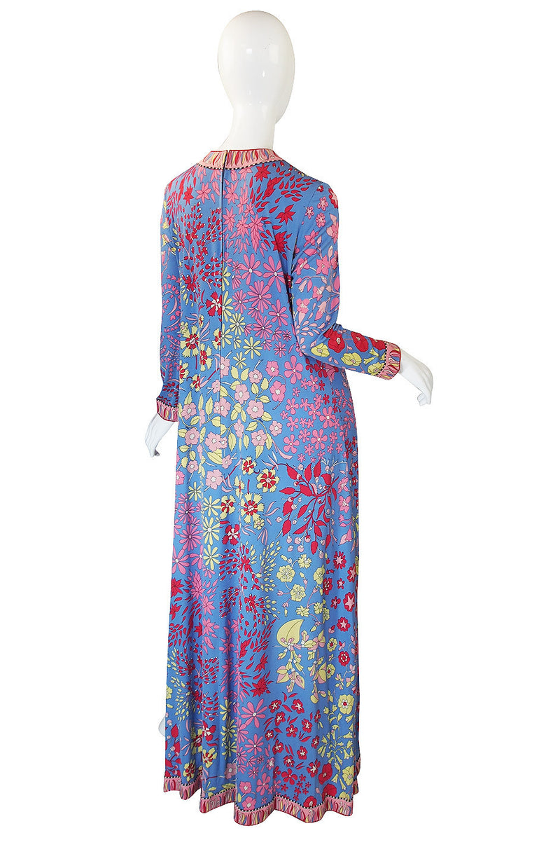 1970s Silk Jersey Bessi Caftan Dress