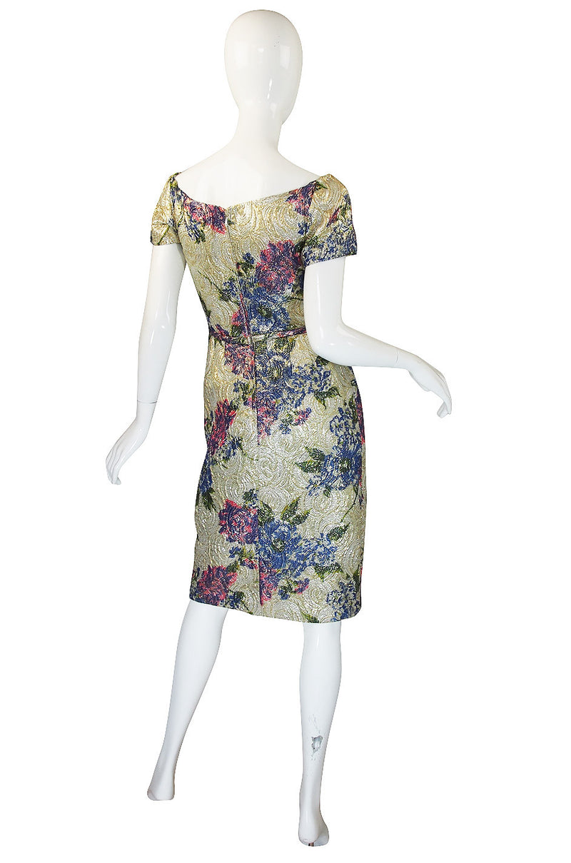 1950s Vavoom Ceil Chapman Metallic Wiggle Dress