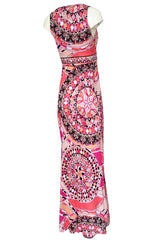 Recent 2000s Emilio Pucci Sleeveless Pink Printed Silk Jersey Dress New w Tags