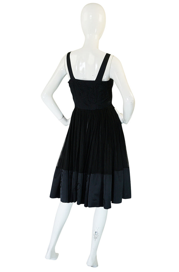 Rare c1955 Jean Patou Numbered Haute Couture Silk Dress