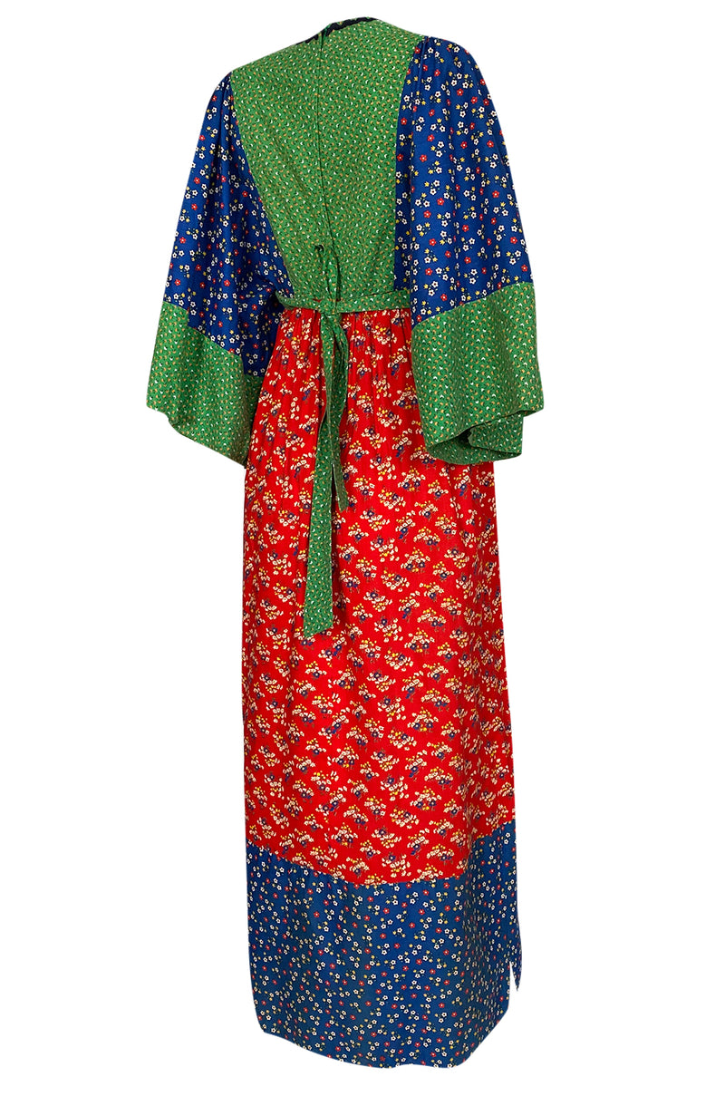 1960s Young Innocents by Arpeja Cotton Floral Batik Print Caftan Dress