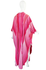 1960s Josefa Mexico Pink Cotton and Ribbon Caftan