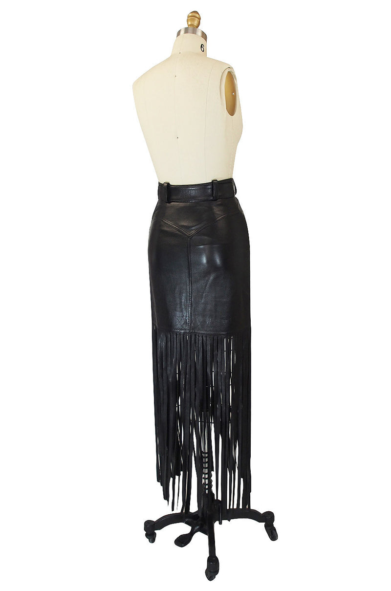 1990s Claude Montana Fringe Leather Skirt – Shrimpton Couture