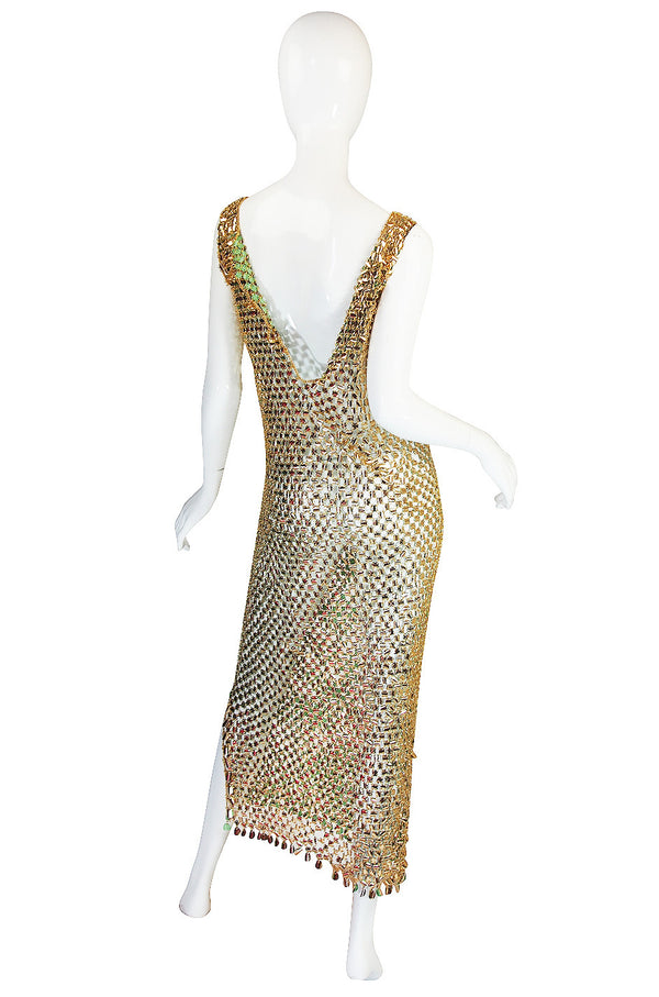1970s Paco Rabanne Chain Mail Maxi Dress