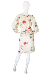 Pretty 1970s Ted Lapidus Floral Skirt & Top Set