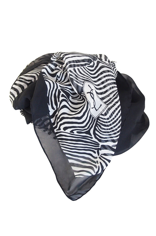 Huge Vintage Zebra Print Yves Saint Laurent Scarf