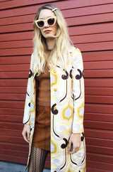 S/S 2005 Miu Miu Runway Geometric Print Silk Coat