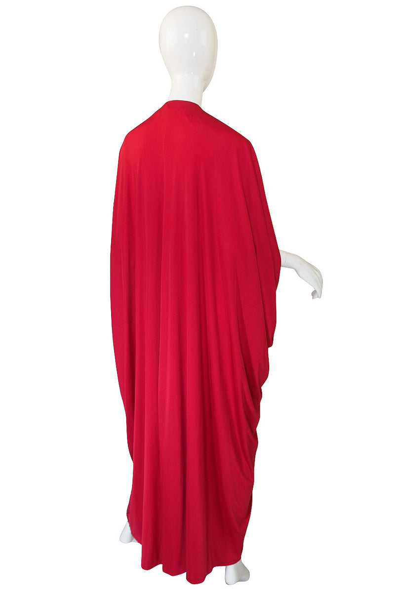 1970s Rare Red Yuki Caftan Gown