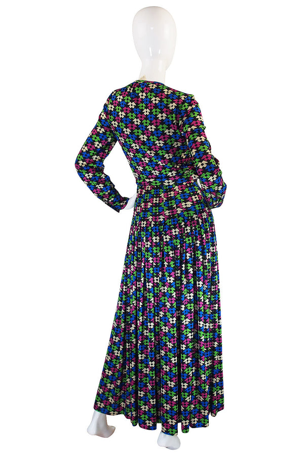1960s Incredible Givenchy Silk Jersey Maxi Dress