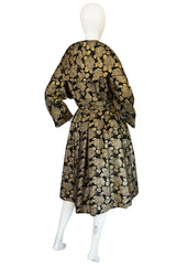 1950s Rich Gold Thread Silk Brocade "New Look" Coat