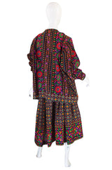 1990 Yves Saint Laurent XL Printed Challis Set