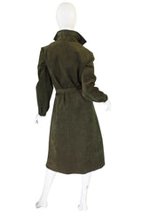 1972 Olive Green Ultrasuede Halston Dress
