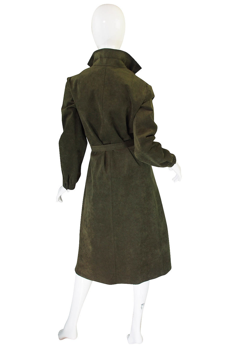 1972 Olive Green Ultrasuede Halston Dress