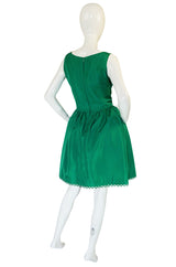 Spectacular 1960s Emerald Green Full Skirt Mini Dress