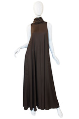 1970s Anne Klein Maxi Dress with Belt