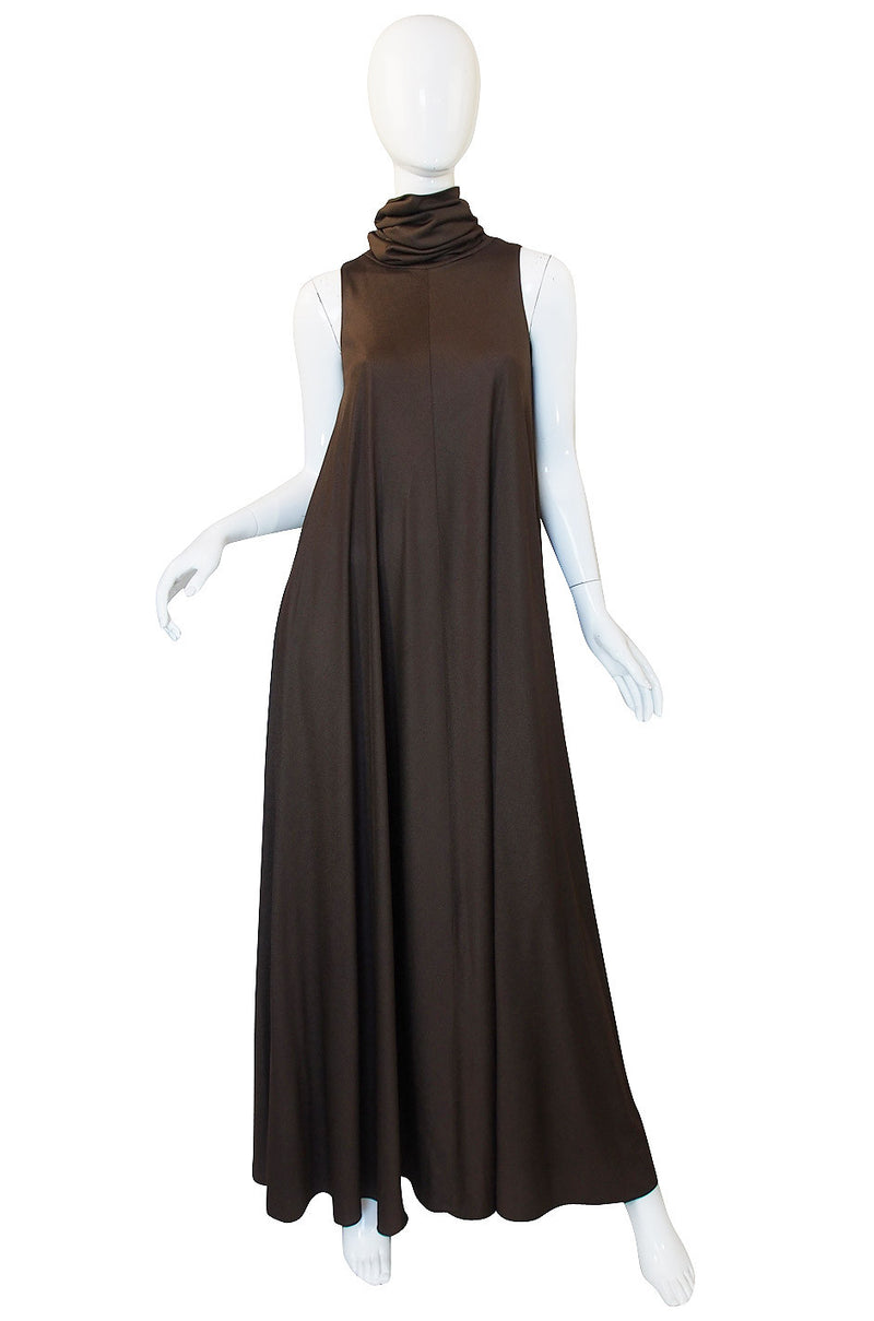 1970s Anne Klein Maxi Dress with Belt