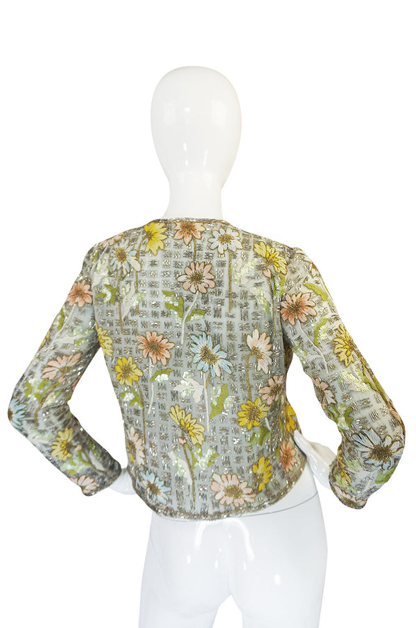 1970s Chanel Haute Couture Lesage Bead, Sequin & Embroidered Silk Jacket